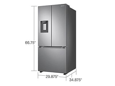 Samsung 22 Cu. Ft. Smart 3-Door French Door Refrigerator With External Water Dispenser In Silver(Rf22a4221sr/Aa) - View 4 | Fridge.com