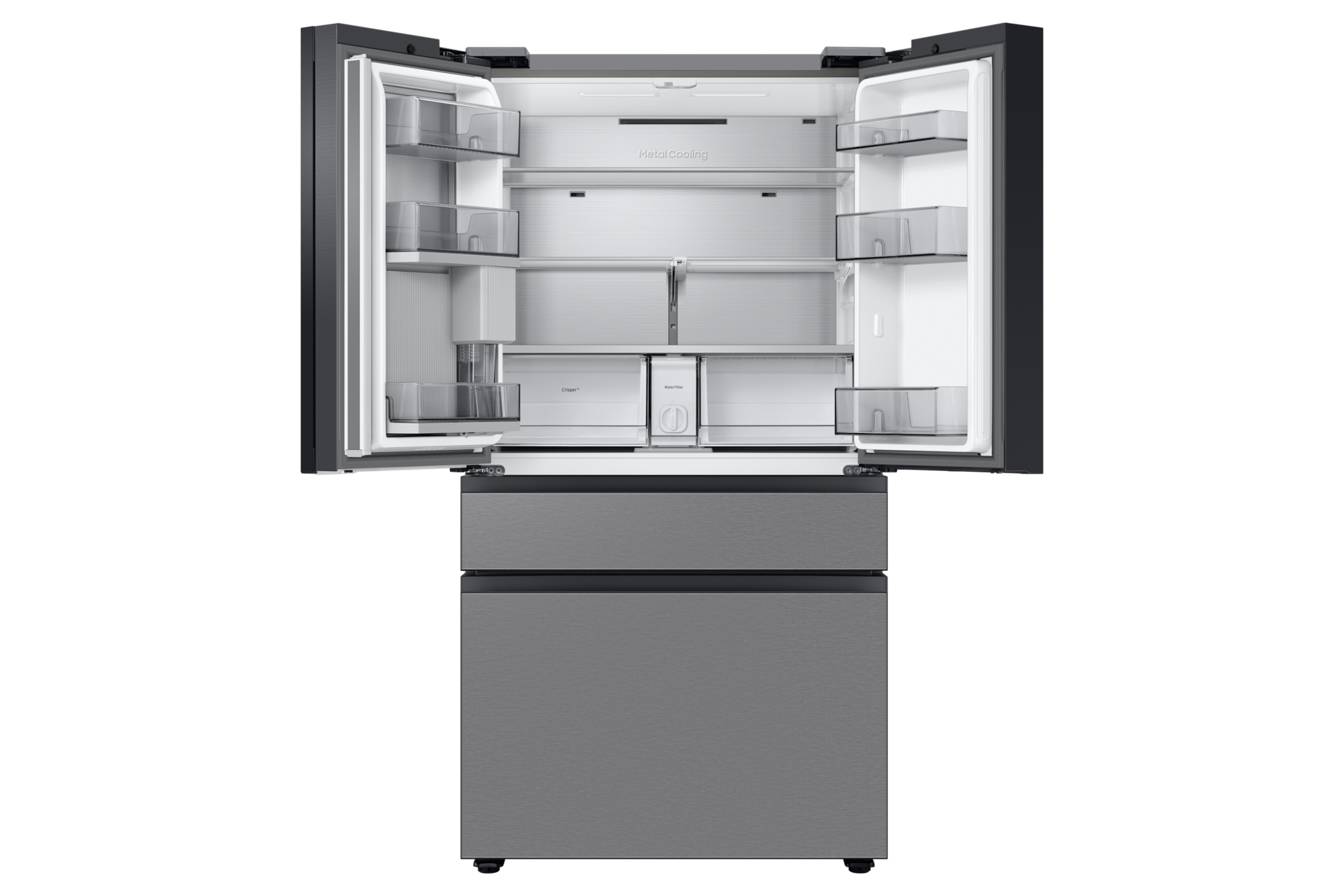 Samsung Bespoke Counter Depth  4-Door French Door Refrigerator (23 cu. ft.)  In Fingerprint Resistant Stainless Steel - View 5 | Fridge.com