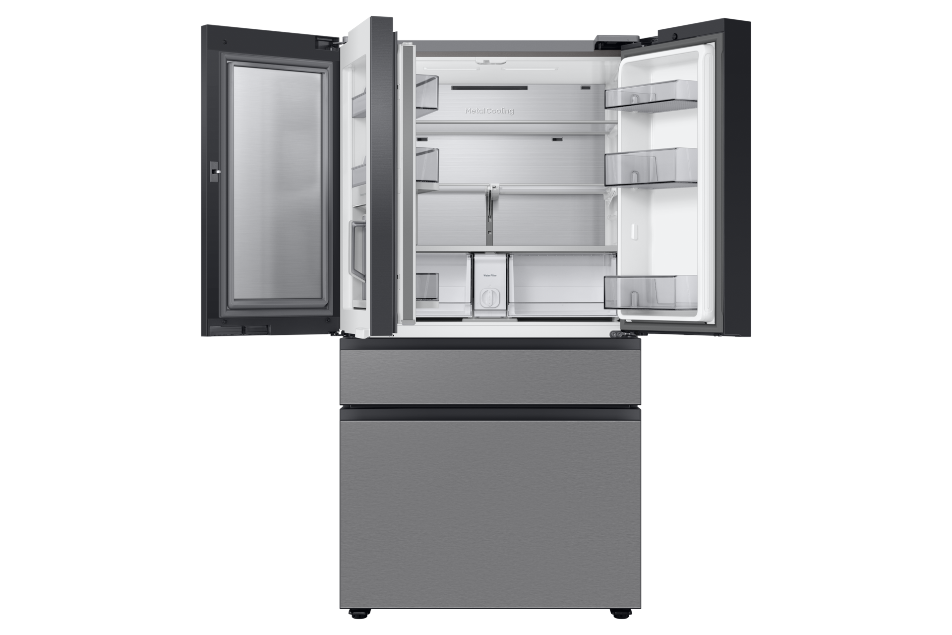Samsung Bespoke Counter Depth  4-Door French Door Refrigerator (23 cu. ft.)  In Fingerprint Resistant Stainless Steel - View 6 | Fridge.com