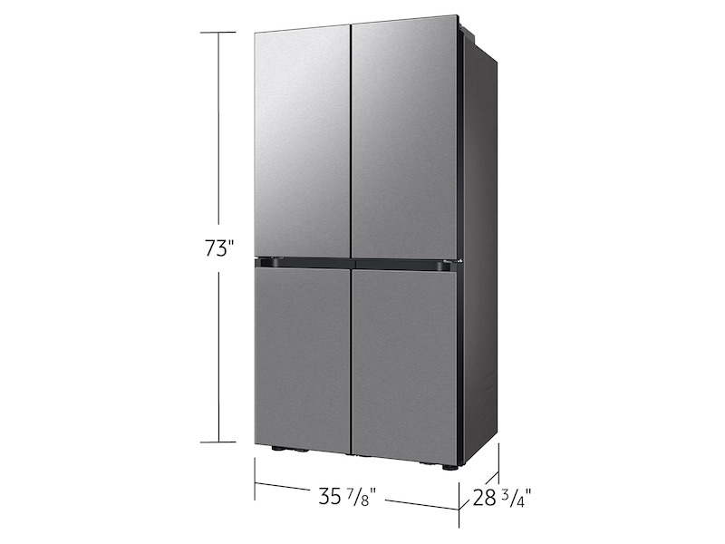 Samsung Bespoke 23 cu. ft. Counter Depth 4-Door Flex™ Refrigerator With Beverage Center™ & Customizable Door Panels In Stainless Steel - View 4 | Fridge.com