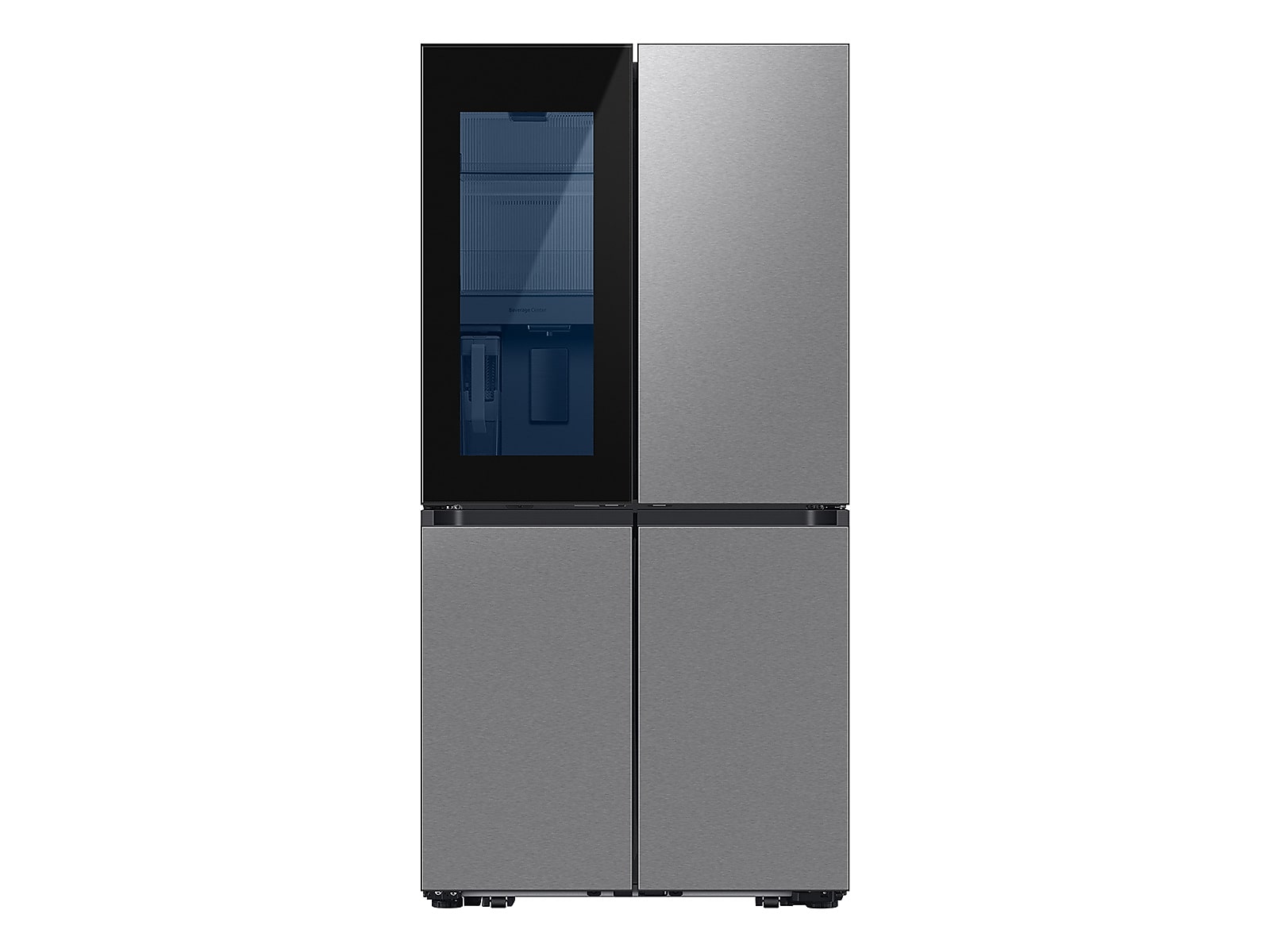 Samsung Bespoke Counter Depth 4-Door Flex™ Refrigerator (23 cu. ft.) with Beverage Zone™ and Auto Open Door in Stainless Steel(RF23DB9750QLAA) | Fridge.com