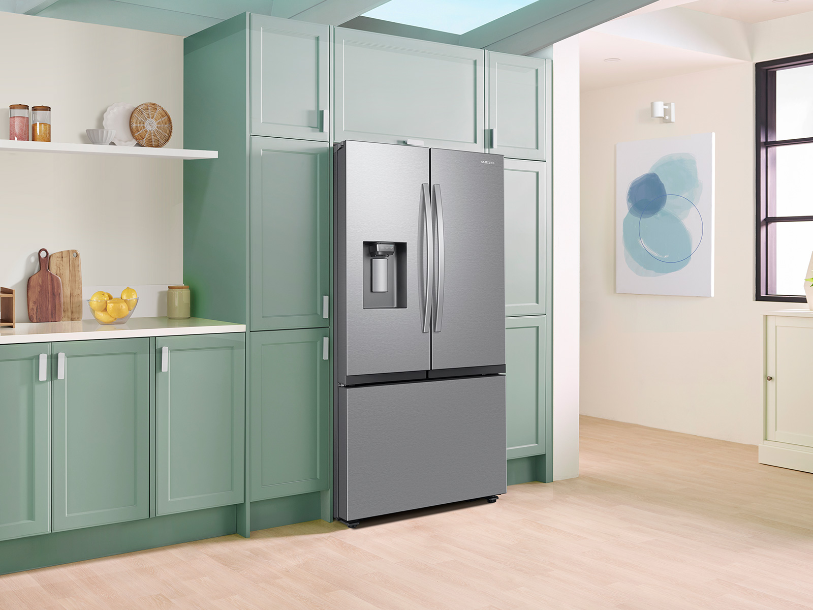 Samsung 26 cu. ft. Mega Capacity Counter Depth 3-Door French Door Refrigerator with Four Types of Ice, Stainless Steel, RF27CG5400SRAA | Fridge.com