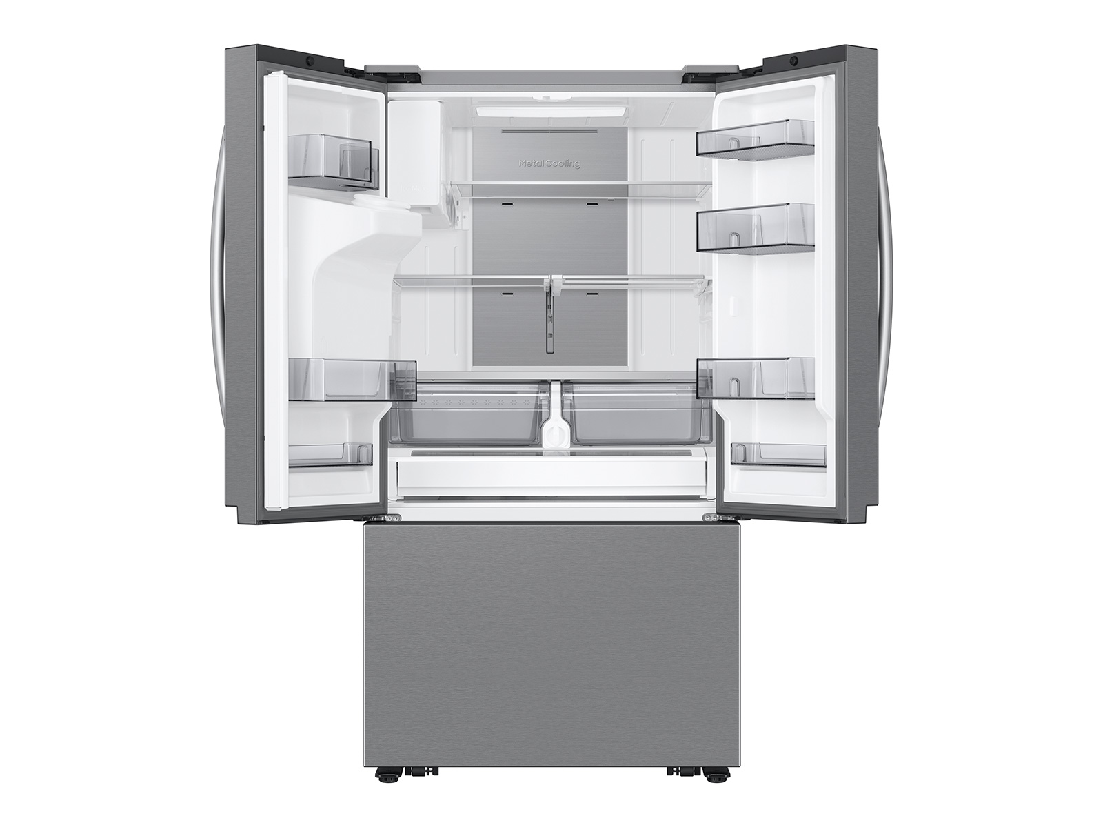 Samsung 26 cu. ft. Mega Capacity Counter Depth 3-Door French Door Refrigerator with Four Types of Ice, Stainless Steel, RF27CG5400SRAA | Fridge.com
