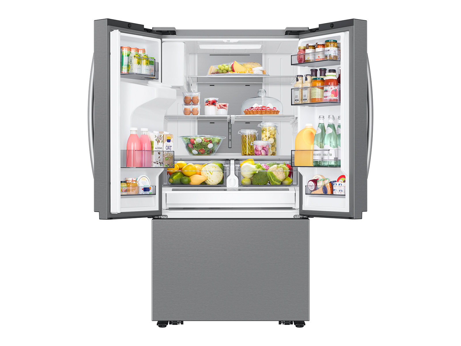 Samsung 26 cu. ft. Mega Capacity Counter Depth 3-Door French Door Refrigerator With Four Types Of Ice, Stainless Steel, RF27CG5400SRAA - View 5 | Fridge.com