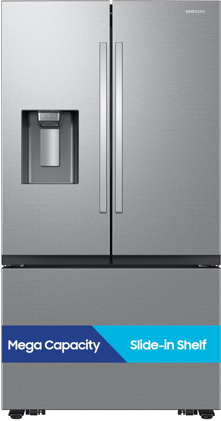 Samsung Bespoke AI 26 cu. ft. Mega Capacity Counter Depth 3-Door French Door Refrigerator with External Water and Ice Dispenser in Stainless Steel | Fridge.com
