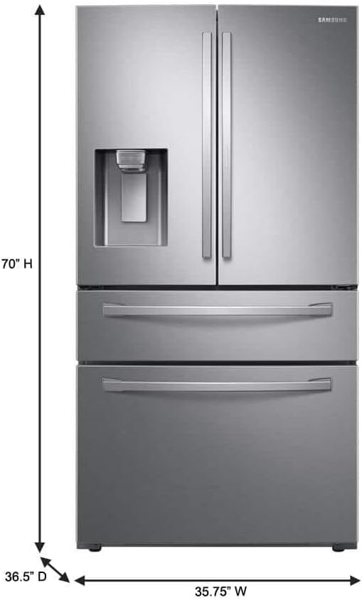 Samsung Fingerprint Resistant Stainless Steel French Door Refrigerator - View 3 | Fridge.com
