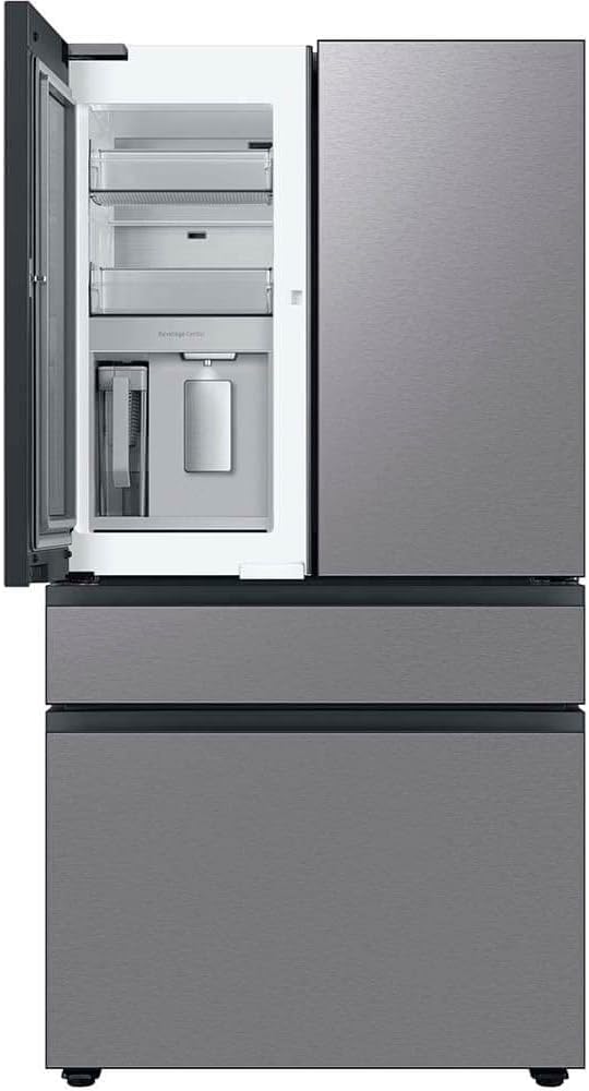 Samsung 29 cu. ft. Bespoke 4-Door French Door Refrigerator With Beverage Center, Stainless Steel, RF29BB8600QLAA - View 5 | Fridge.com