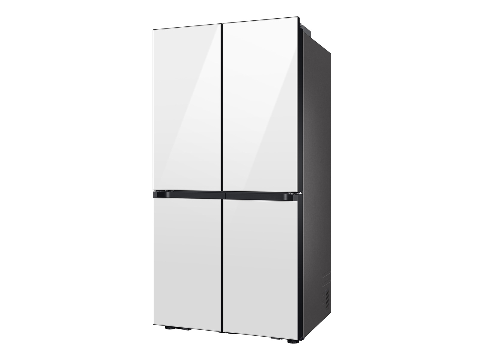 Samsung Bespoke 29 cu. ft. 4-Door Flex™ Refrigerator With Beverage Center™ & Customizable Door Panels In White Glass(RF29DB960012AA) - View 6 | Fridge.com