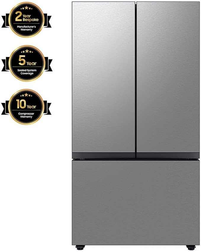 Samsung 30 Cu. Ft. Bespoke 3-Door French Door Refrigerator With Autofill Water Pitcher, Stainless Steel, Rf30bb6200qlaa - View 4 | Fridge.com