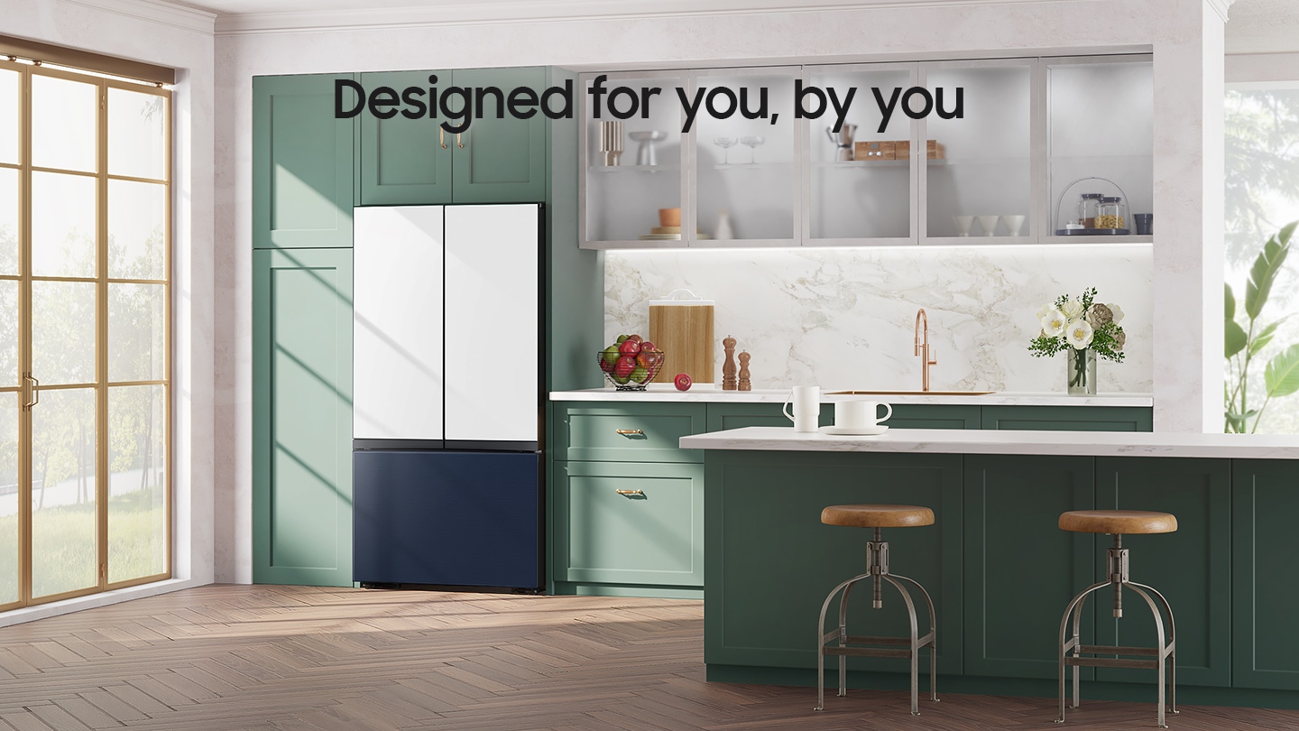 Samsung Bespoke 3-Door French Door Refrigerator 30 Cu. Ft. In Stainless Steel With Auto Fill Water Pitcher(Rf30bb6200qlaa) - View 3 | Fridge.com