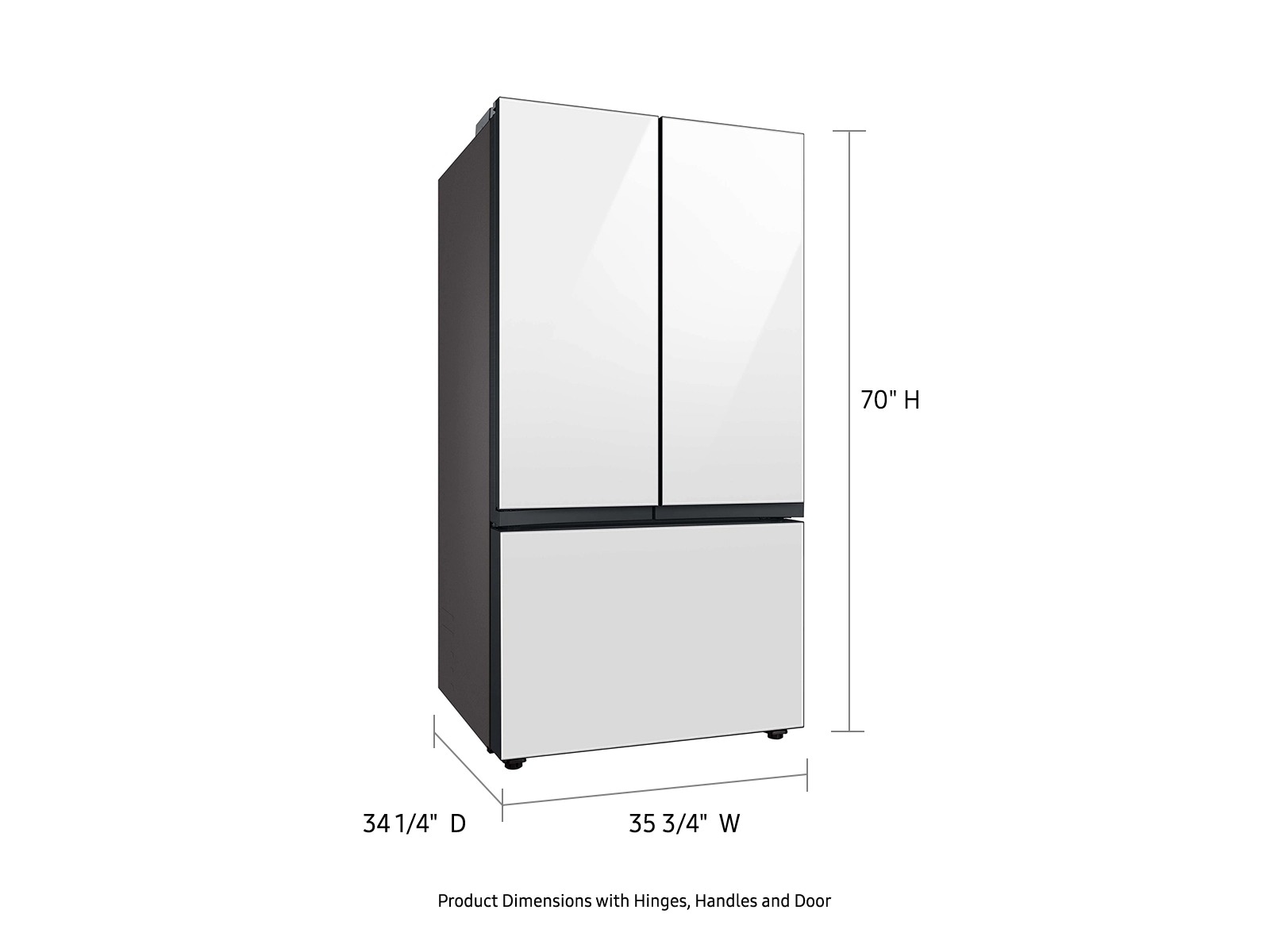 Samsung 36 Inch Bespoke 36" French Door Refrigerator RF30BB660012 - View 3 | Fridge.com