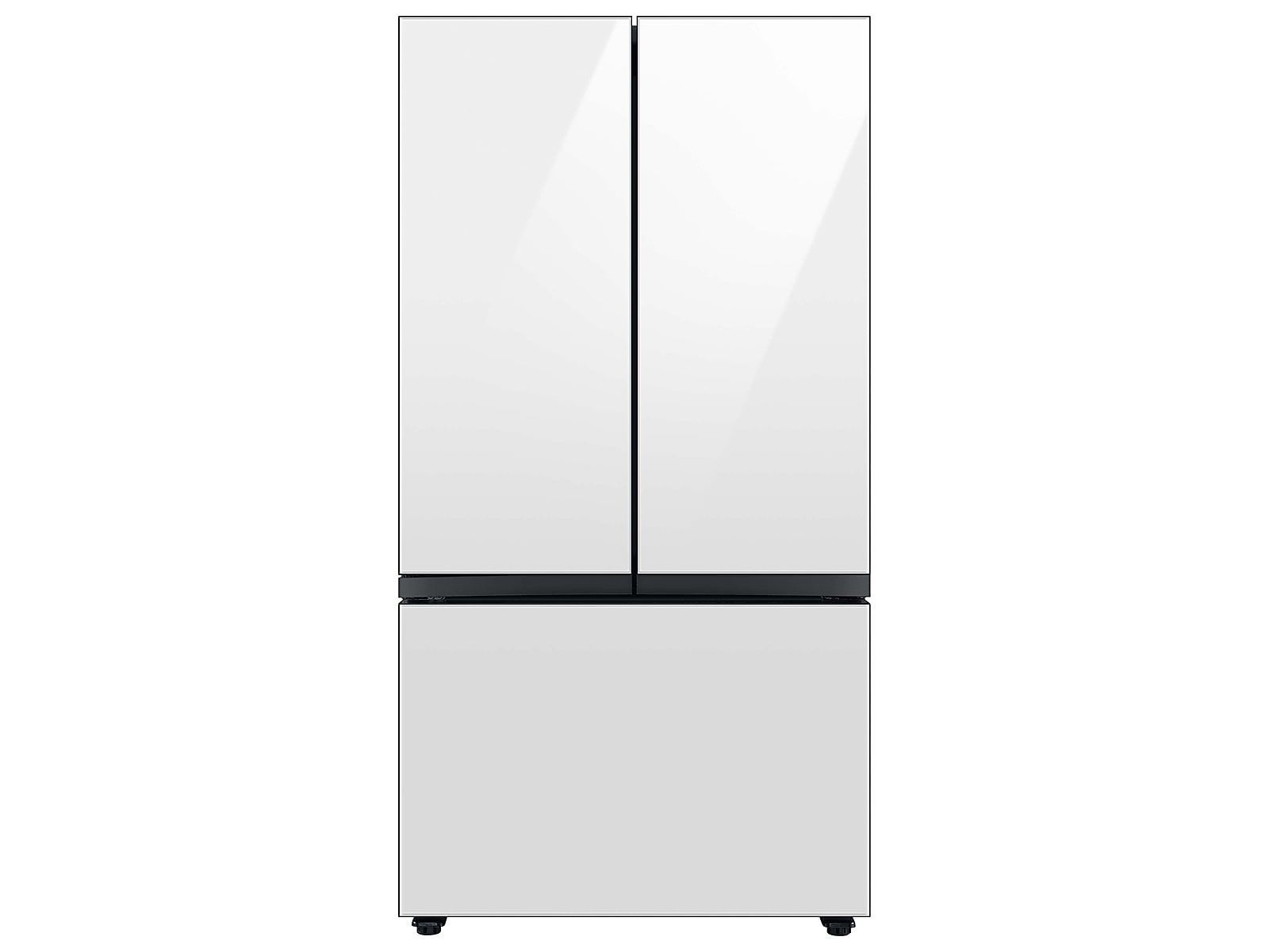 Samsung Bespoke 3-Door French Door Refrigerator (30 cu. ft.) with Beverage Center™ in White Glass(RF30BB660012AA) | Fridge.com