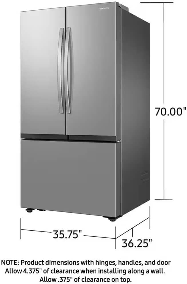 Samsung 32 cu. ft. Mega Capacity 3-Door French Door Refrigerator With Dual Auto Ice Maker, Stainless Steel, RF32CG5100SRAA - View 2 | Fridge.com