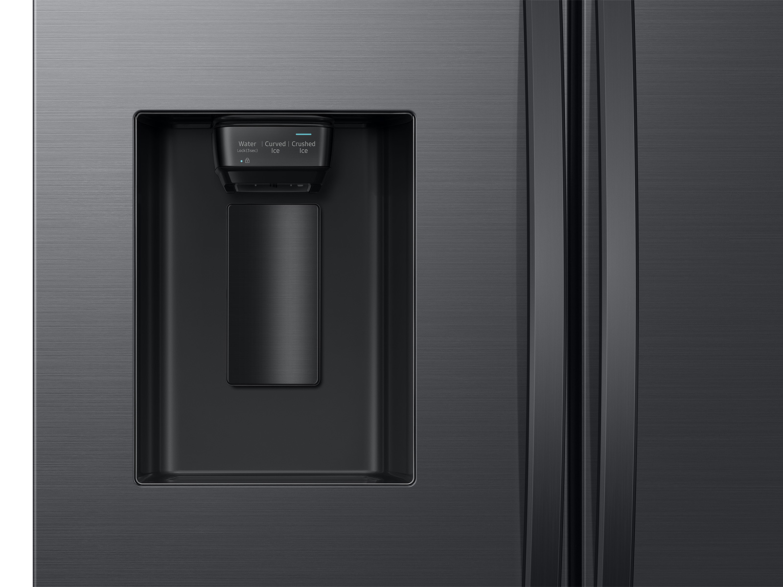 Samsung 31 cu. ft. Mega Capacity 3-Door French Door Refrigerator With Four Types Of Ice In Matte In Black Steel(RF32CG5400MTAA) - View 4 | Fridge.com