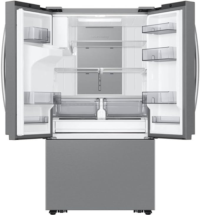 Samsung 31 cu. ft. Mega Capacity 3-Door French Door Refrigerator With Four Types Of Ice, Stainless Steel, RF32CG5400SRAA - View 3 | Fridge.com