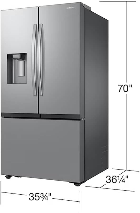 Samsung 31 cu. ft. Mega Capacity 3-Door French Door Refrigerator With Four Types Of Ice, Stainless Steel, RF32CG5400SRAA - View 4 | Fridge.com