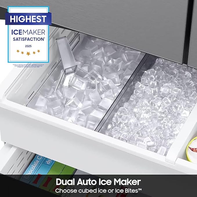 Samsung 31 cu. ft. Mega Capacity 3-Door French Door Refrigerator With Four Types Of Ice, Stainless Steel, RF32CG5400SRAA - View 5 | Fridge.com