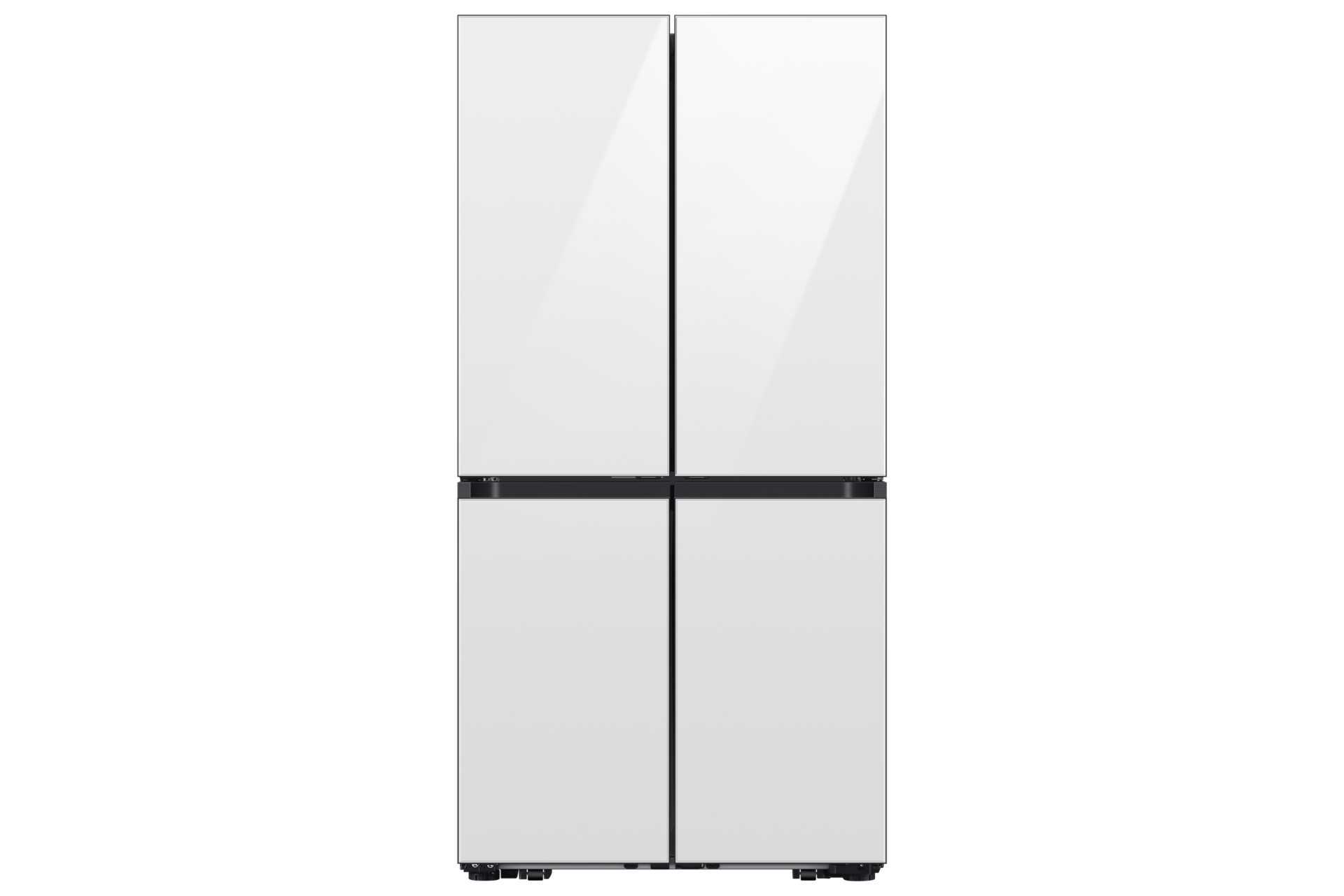 Samsung Bespoke 22 cu. ft. Counter Depth 4-Door French Door Refrigerator with Zero Clearance Fit & Food Showcase Door in White Glass(RM80F22WEWAA) | Fridge.com