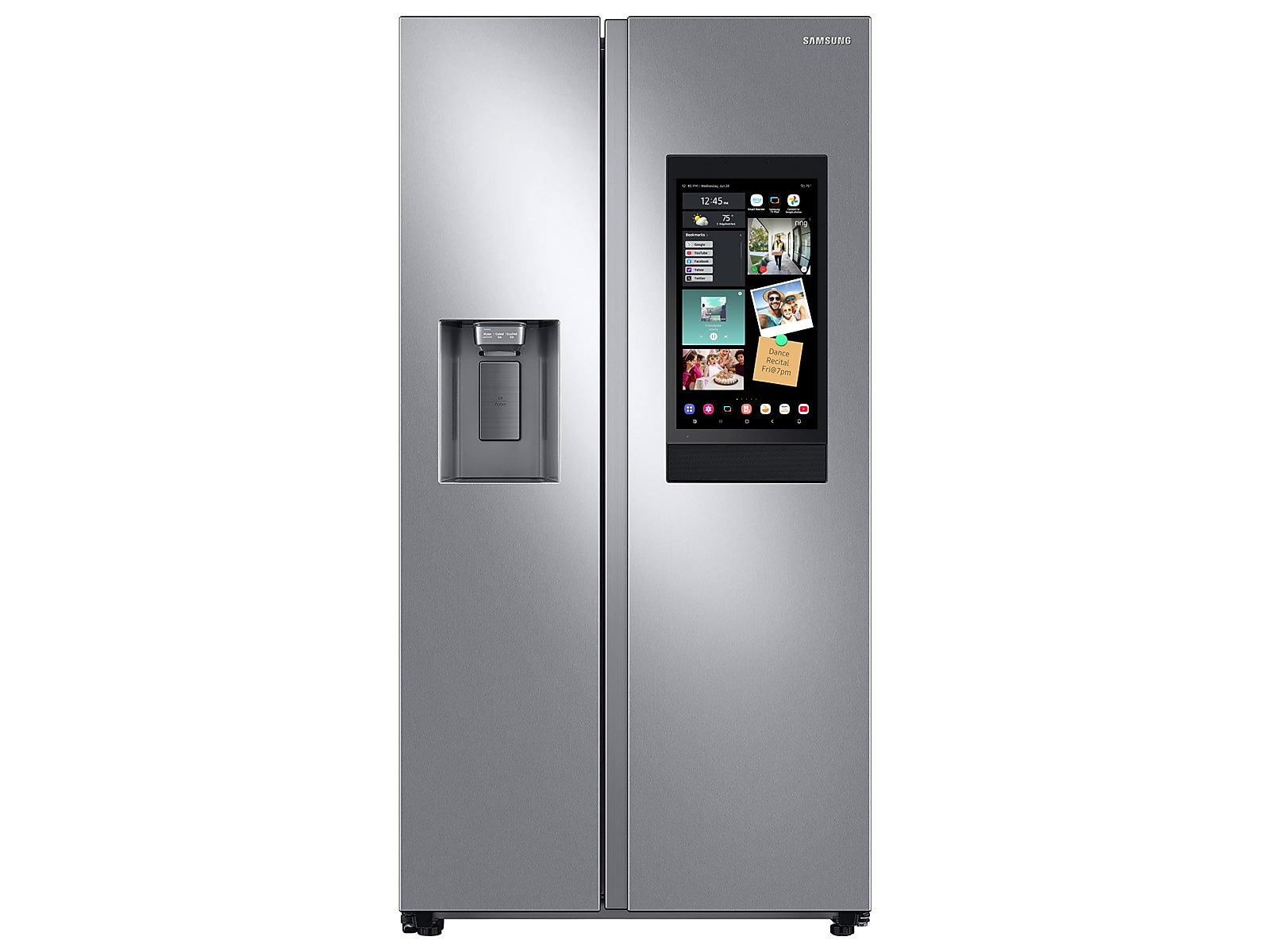 Samsung 22 cu. ft. Counter Depth Side-by-Side Refrigerator with Touch Screen Family Hub™ in Silver(RS22T5561SR/AA) | Fridge.com
