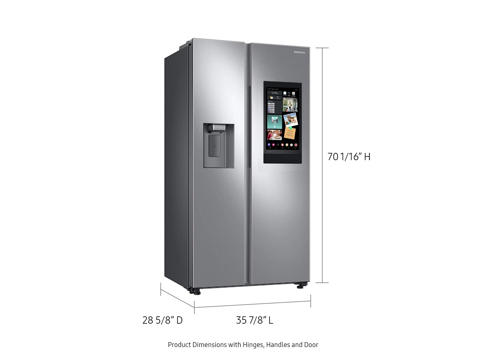 Samsung 22 Cu. Ft. Counter Depth Side-By-Side Refrigerator With Touch Screen Family Hub™ In Silver(Rs22t5561sr/Aa) - View 4 | Fridge.com