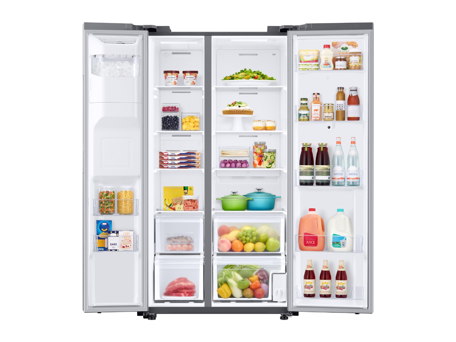Samsung 22 cu. ft. Counter Depth Side-By-Side Refrigerator With Touch Screen Family Hub - View 6 | Fridge.com