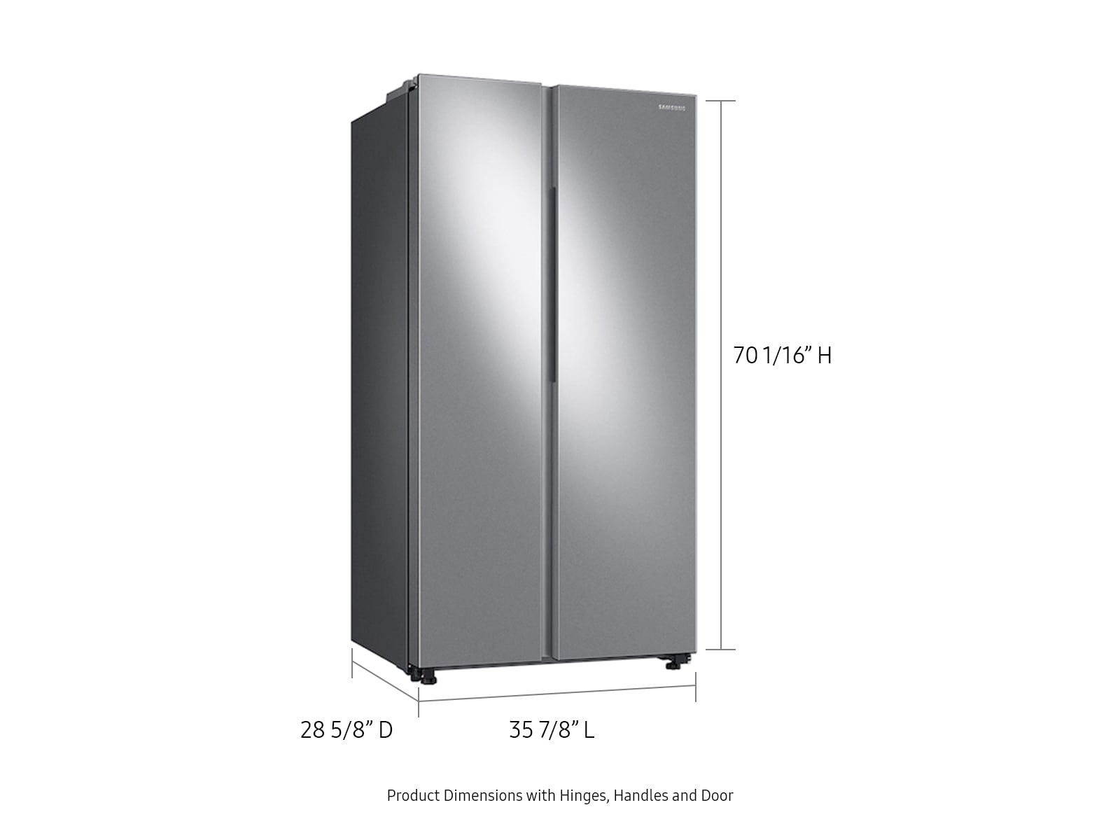 Samsung 23 cu. ft. Smart Counter Depth Side-by-Side Refrigerator in Silver(RS23A500ASR/AA) | Fridge.com