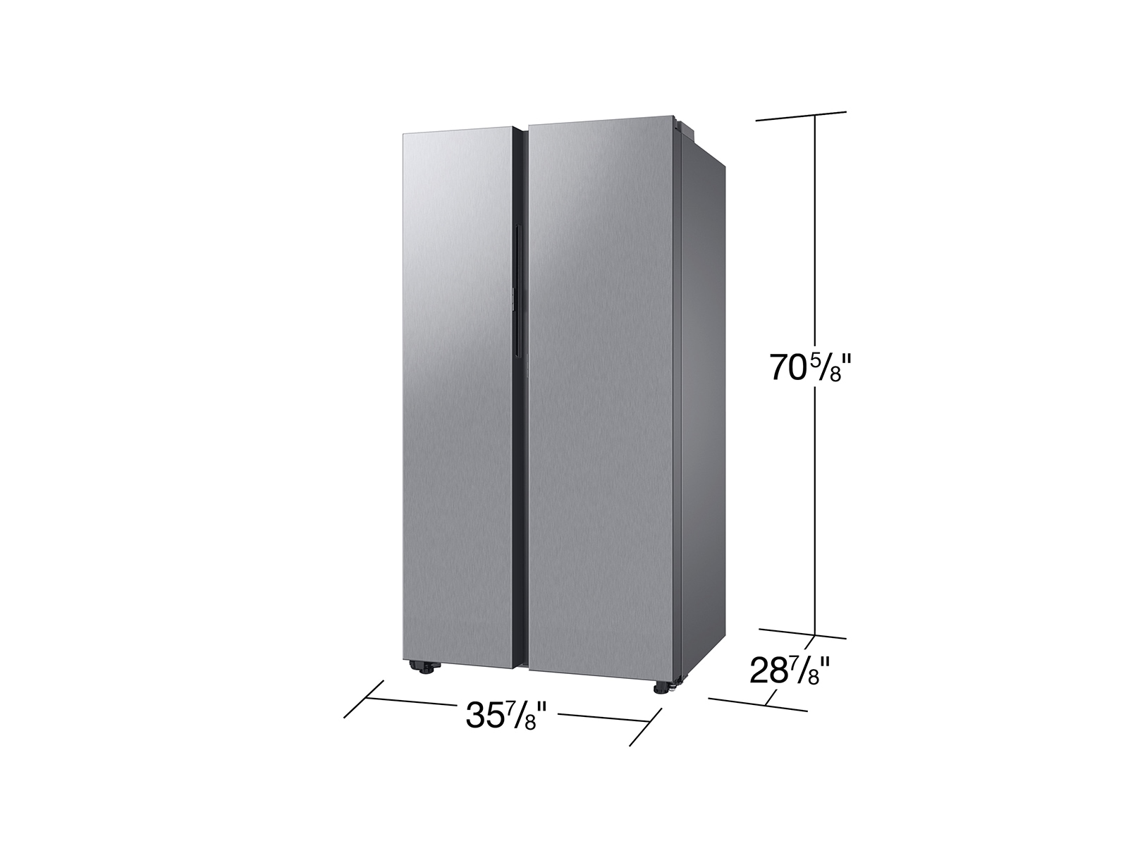Samsung Bespoke Counter Depth Side-By-Side 23 Cu. Ft. Refrigerator With Beverage Center™ In Stainless Steel(Rs23cb7600qlaa) - View 3 | Fridge.com