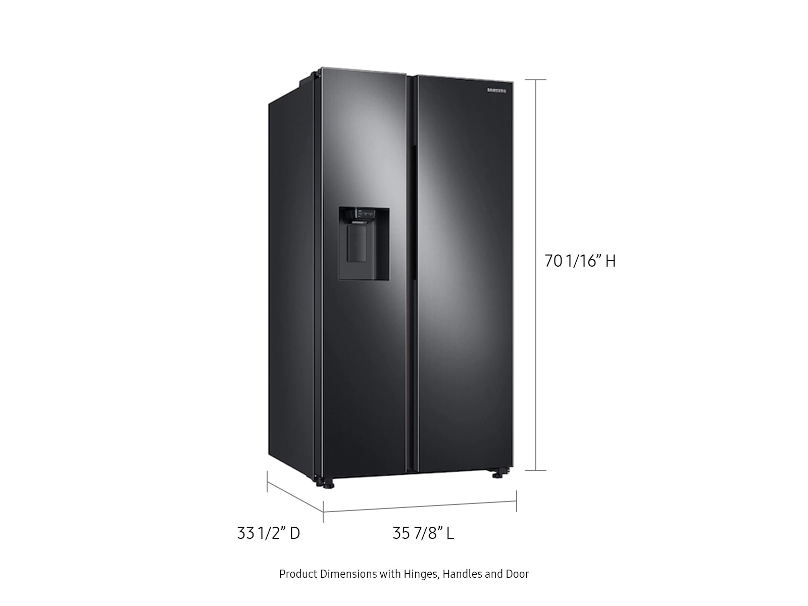 Samsung 27.4 cu. ft. Large Capacity Side-By-Side Refrigerator In Black Stainless Steel(RS27T5200SG/Aa) - View 3 | Fridge.com