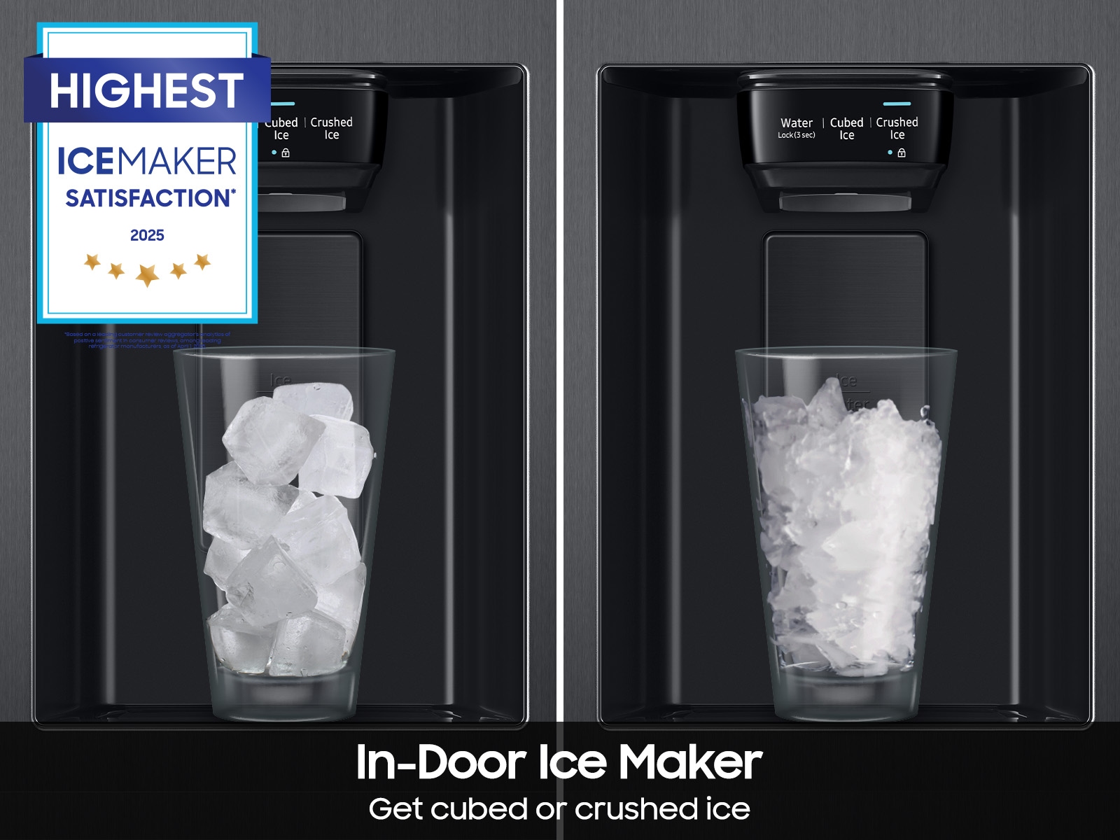 Samsung 27.4 cu. ft. Large Capacity Side-By-Side Refrigerator In Black Stainless Steel(RS27T5200SG/Aa) - View 5 | Fridge.com