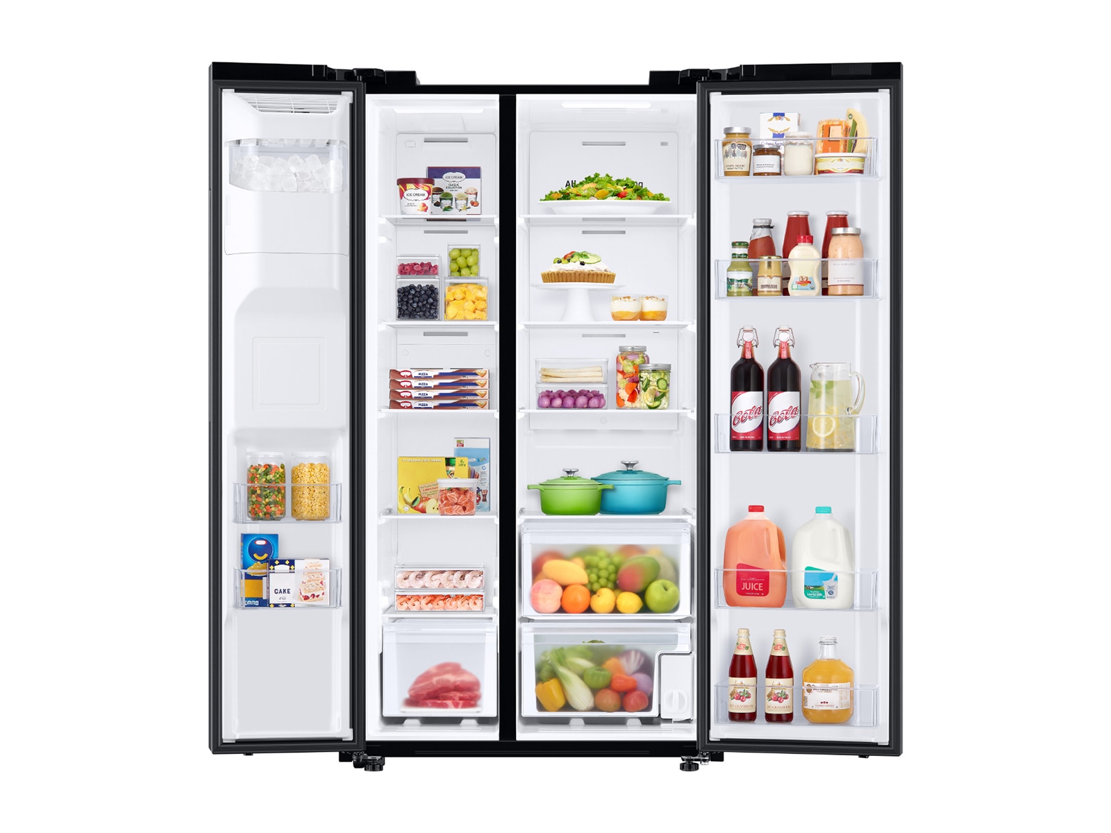 Samsung 27.4 cu. ft. Large Capacity Side-By-Side Refrigerator In Black Stainless Steel(RS27T5200SG/Aa) - View 6 | Fridge.com