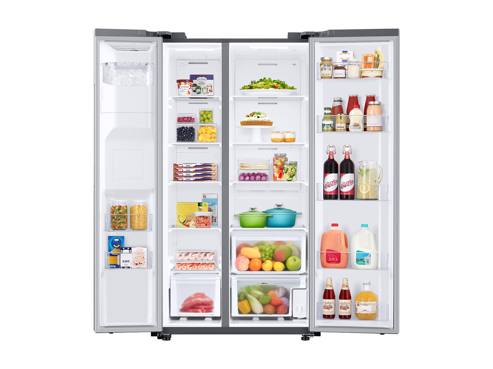Samsung 27.4 cu. ft. Large Capacity Side-By-Side Refrigerator In Silver(RS27T5200SR/Aa) - View 6 | Fridge.com