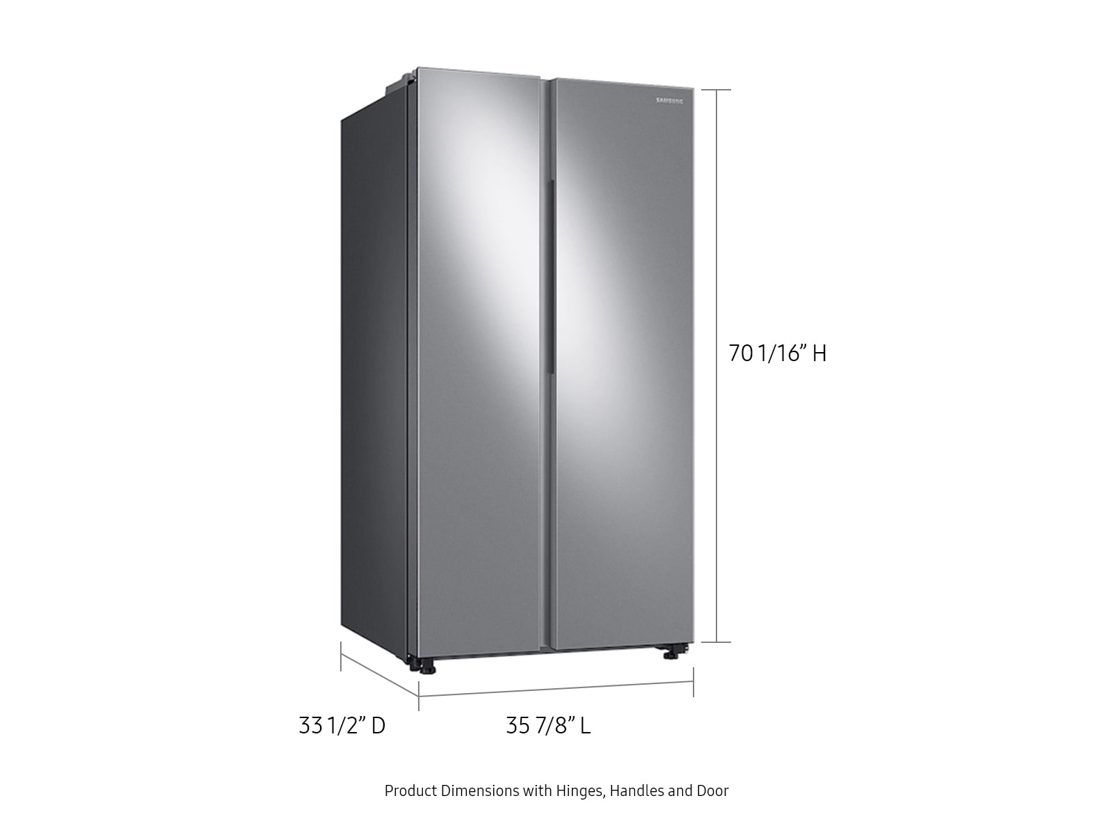Samsung 28 cu. ft. Smart Side-By-Side Refrigerator In Silver(RS28A500ASR/Aa) - View 3 | Fridge.com