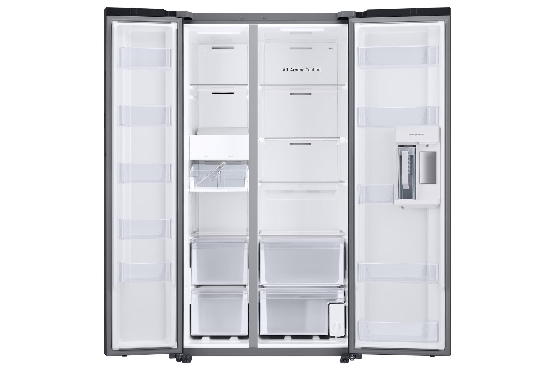 Samsung - 36 in. Wide Bespoke Side-By-Side Smart Refrigerator With Beverage Center - Stainless Steel - View 5 | Fridge.com