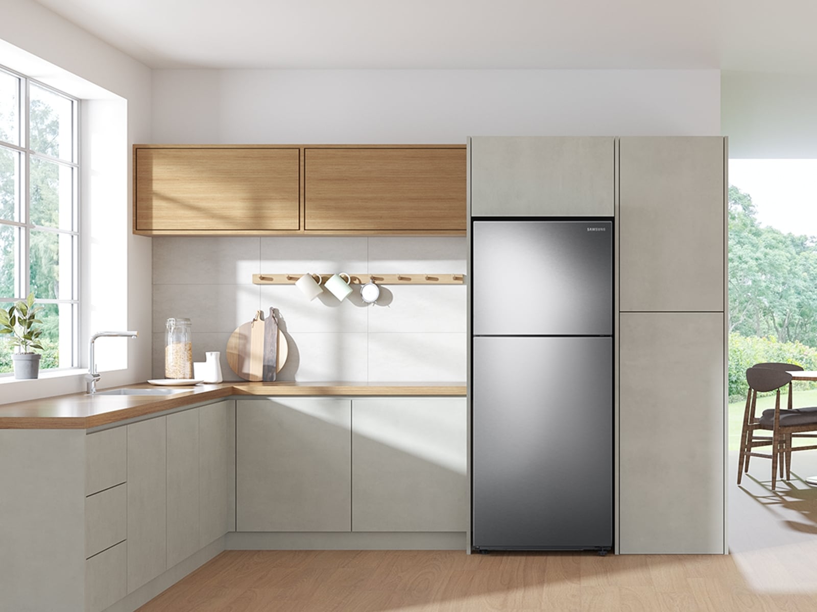 Samsung 15.6 cu. ft. Top Freezer Refrigerator With All-Around Cooling In Silver(RT16A6195SR/Aa) - View 5 | Fridge.com