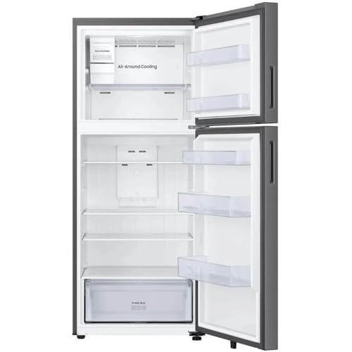 Samsung RT70F18LASR 18 cu. ft. Stainless Top Freezer Freestanding Refrigerator With Ice Maker - View 3 | Fridge.com