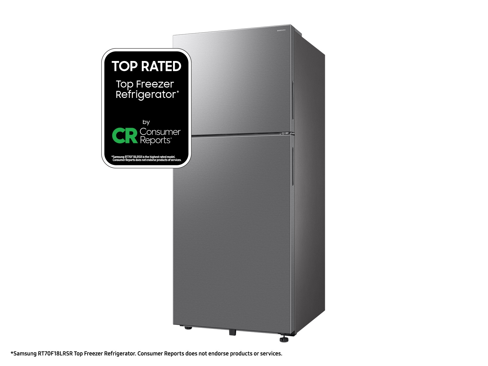 Samsung RT70F18LRSRAA 18 cuft Top Freezer - View 3 | Fridge.com