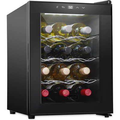 Schmecke - 12 Bottle Thermoelectric Wine Cooler, Quiet Freestanding Wine Fridge - Black — FIN-0019242 | Fridge.com