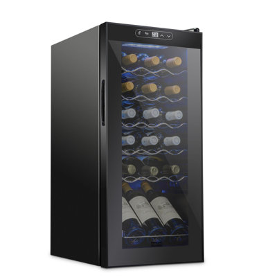 Schmck Single Zone 13.6'' Freestanding 18 Bottle Wine Refrigerator | Fridge.com