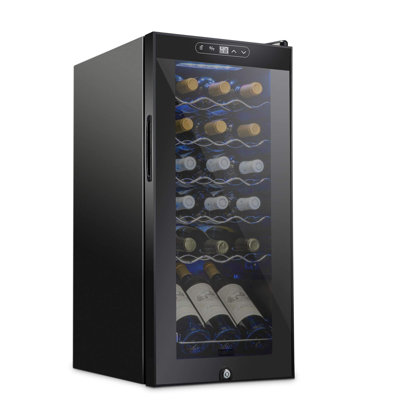 Schmecke 18 Bottle Compressor Wine Refrigerator, Freestanding Wine Cooler with Lock, Black | Fridge.com