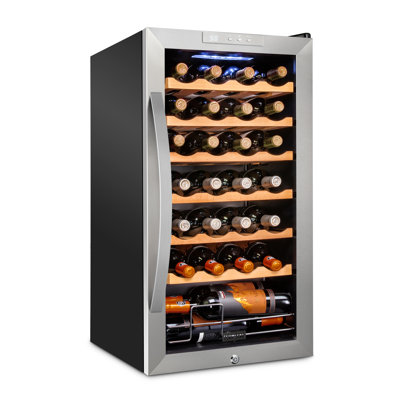 Schmck 28 Bottle Compressor Wine Cooler Refrigerator w/Lock - Large Freestanding Wine Cellar | Fridge.com