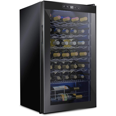 Schmck Single Zone 18.7'' Freestanding 34 Bottle Wine Refrigerator | Fridge.com
