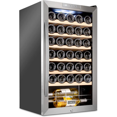 Schmck 34 Bottle Compressor Wine Cooler Refrigerator w/Lock - Large Freestanding Wine Cellar | Fridge.com