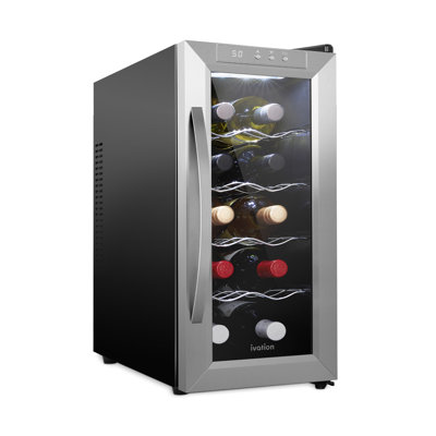 Single Zone 10.4'' Freestanding 10 Bottle Wine Refrigerator — Schmck, model SHMFWCT101SS