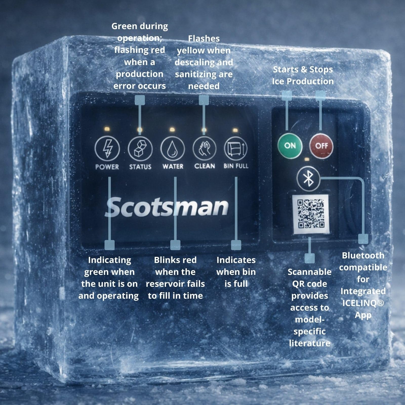 Scotsman Prodigy Elite Small Cube 30" Ice Maker - 476 lb/Day, 536 lb Storage Bin - View 5 | Fridge.com