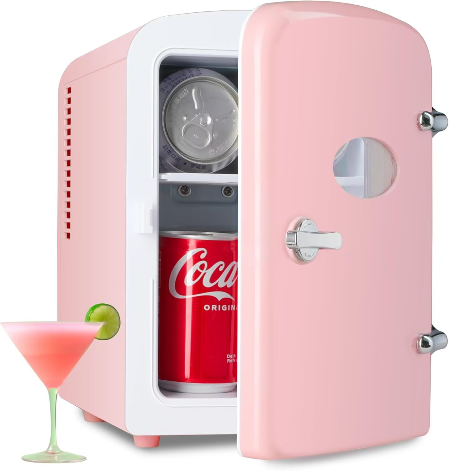 Simple Deluxe 4L/6 Can Mini Fridge with Observation Window, Portable Cooler & Warmer Freon-Free Small Refrigerator, Provide Compact Storage for Skinca | Fridge.com