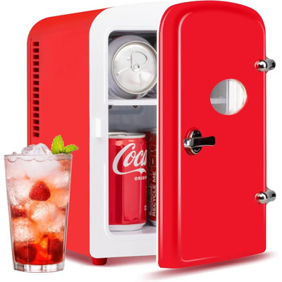 Simple Deluxe 4L/6 Can Mini Fridge with Observation Window, Portable Cooler & Warmer Freon-Free Small Refrigerator, Provide Compact Storage for Skinca — FIN-0017967 | Fridge.com