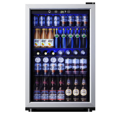 Simzlife 145 Cans 4.5 Cubic Feet Freestanding Beverage Refrigerator with Glass Door | Fridge.com