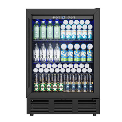 23.5'' W 180 Cans 5 Cubic Feet Beverage Refrigerator - Freestanding/Built-In/Under Counter Cooler — Simzlife, model BR002-150BL-S