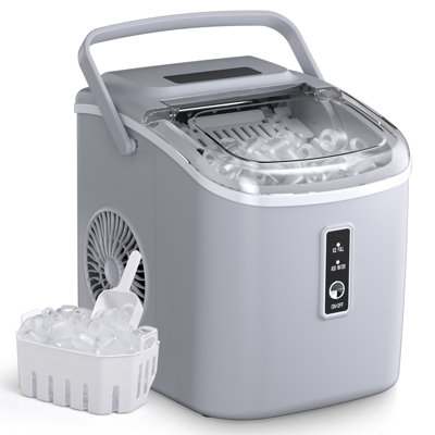 Simzlife 26Lbs. Daily Bullet Ice Countertop Ice Maker Ice Machine With Handle,Self-Cleaning Ice Makers, 26Lbs/24H, 9 Ice Cubes Ready In 6 Mins For Hom | Fridge.com