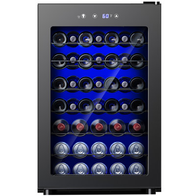 Simzlife 20"W 4.5 Cubic, 45 Bottle Wine Refrigerator, Freeestanding Wine Refrigerator for Red Wine, White Wine and Champagne, with Temperature Control | Fridge.com
